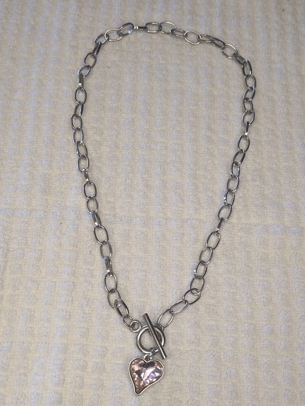 Pink Heart Charm With Chunky Linked Chain - Picture 2 of 7